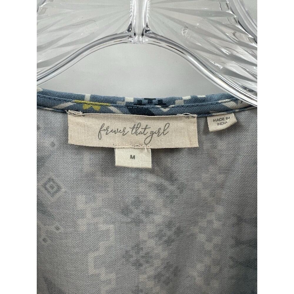 Forever That Girl Women’s Short Sleeve Button Front Blouse Collared Blue Size M - Picture 3 of 8